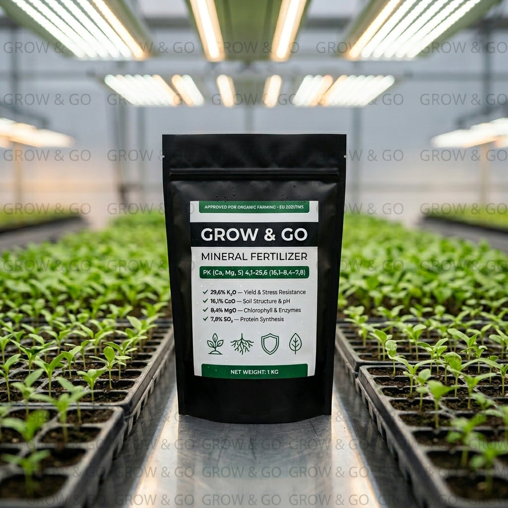 Nawóz Granulowany Popiół z Łuski Słonecznika GROW & GO PK (Ca, Mg, S) 1kg