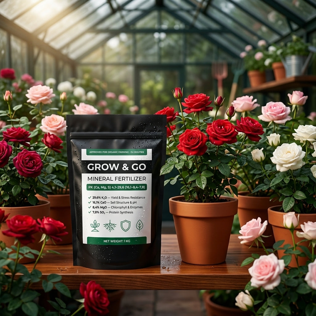 Nawóz Granulowany Popiół z Łuski Słonecznika GROW & GO PK (Ca, Mg, S) 1kg