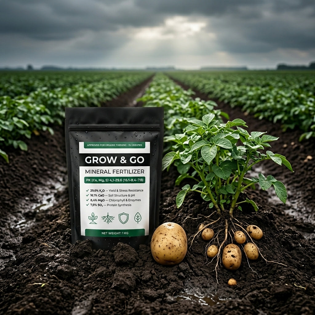 Nawóz Granulowany Popiół z Łuski Słonecznika GROW & GO PK (Ca, Mg, S) 1kg