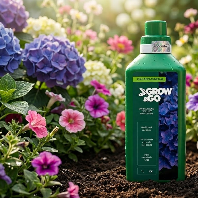 Nawóz Organiczno-Mineralny Płynny do Kwiatów GROW&GO - Koncentrat 1L
