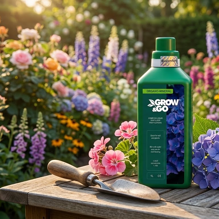 Nawóz Organiczno-Mineralny Płynny do Kwiatów GROW&GO - Koncentrat 1L