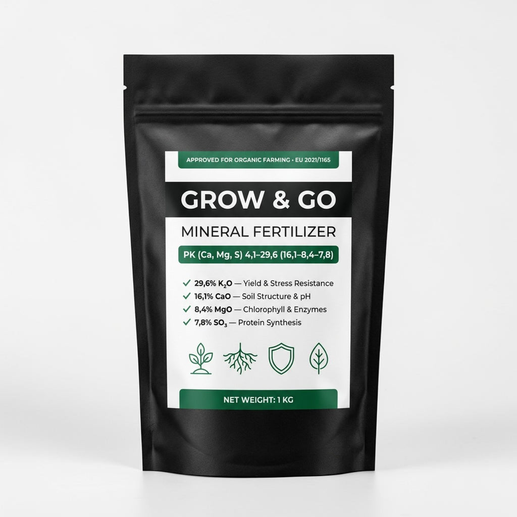 Nawóz Granulowany Popiół z Łuski Słonecznika GROW & GO PK (Ca, Mg, S) 1kg